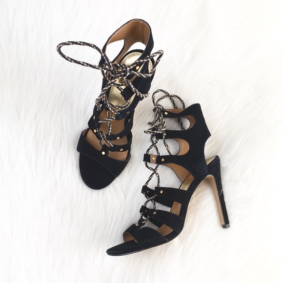 Dolce Vita | black suede gladiator laceup heels - Picture 2 of 6